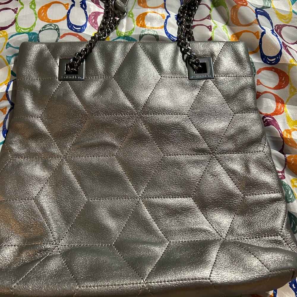 Calvin Klein  Large Leather Tote Purse